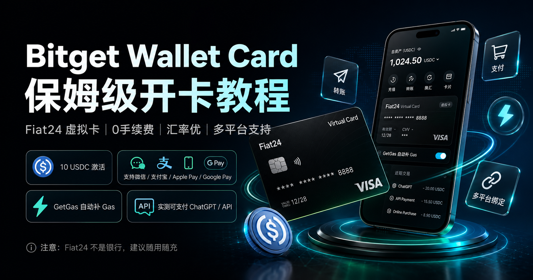 Bitget Wallet Card 保姆级开卡教程(Fiat24)